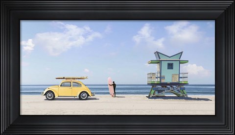 Framed Waiting for the Waves, Miami Beach (detail) Print