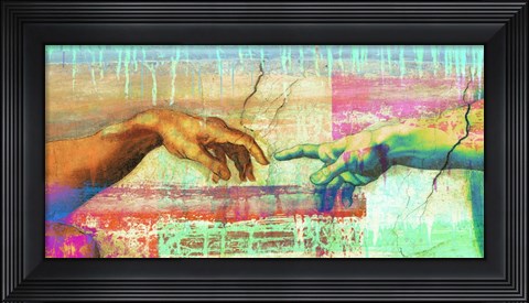 Framed Michelangelo&#39;s Creation of Adam 2.0 (detail) Print