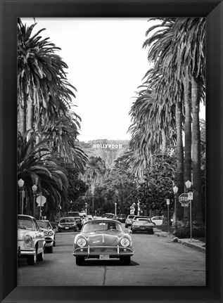 Framed Boulevard in Hollywood (BW) Print