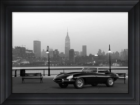 Framed Vintage Spyder in NYC (BW) Print
