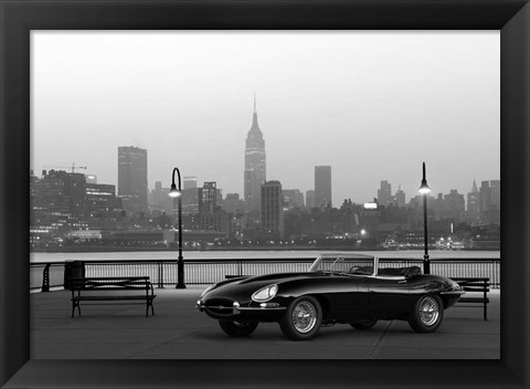 Framed Vintage Spyder in NYC (BW) Print