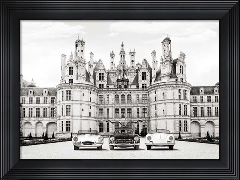 Framed Vintage Roadsters at French Castle Print