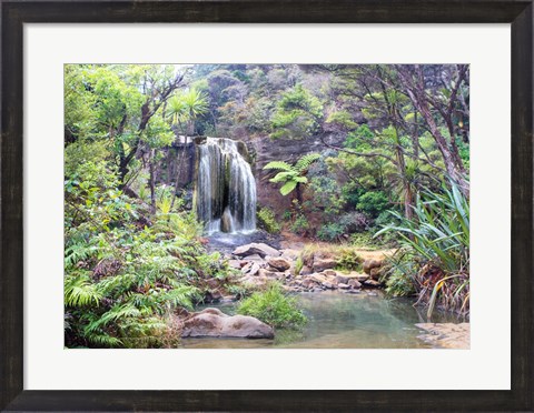 Framed Rainforest waterfall (detail) Print