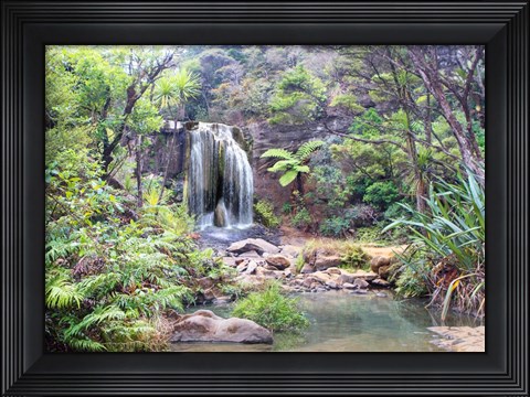 Framed Rainforest waterfall (detail) Print