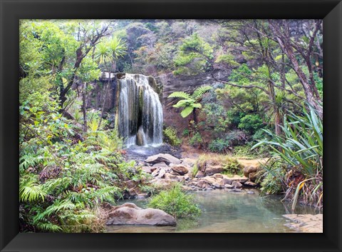 Framed Rainforest waterfall (detail) Print