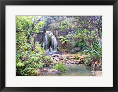 Framed Rainforest waterfall (detail) Print