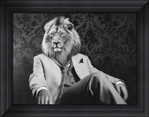 Framed Pensive Leader (BW) Print