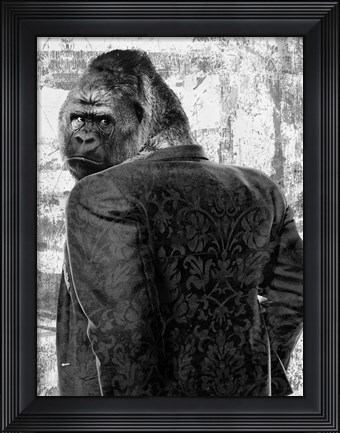 Framed Ape in a Suit Print