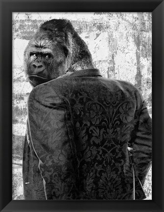 Framed Ape in a Suit Print