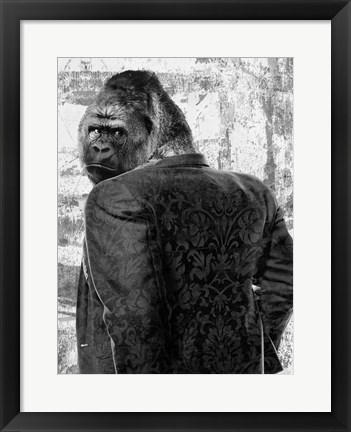 Framed Ape in a Suit Print