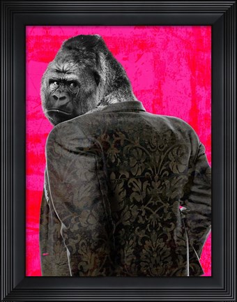 Framed Ape in a Suit (Pop Version) Print