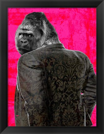 Framed Ape in a Suit (Pop Version) Print