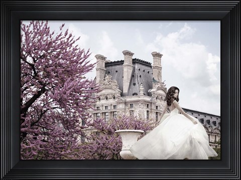Framed Young Woman at the Chateau de Chambord Print