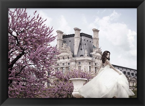 Framed Young Woman at the Chateau de Chambord Print