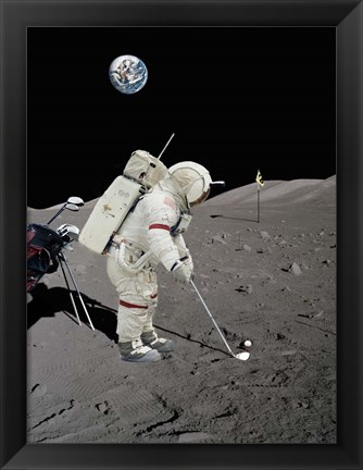 Framed Lunar Golf (NASA) Print