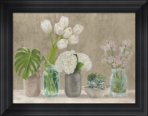 Framed Spring Arrangement I (neutral) Print