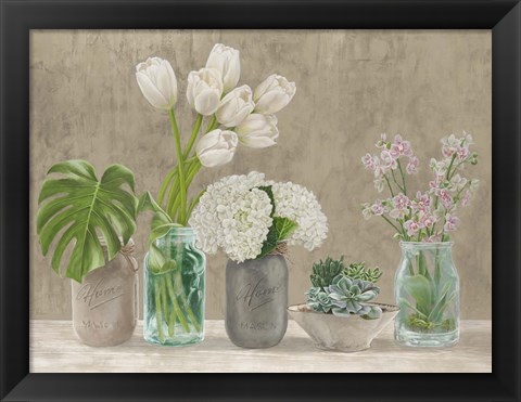 Framed Spring Arrangement I (neutral) Print