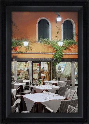 Framed Al Teatro Cafe, Venezia Print