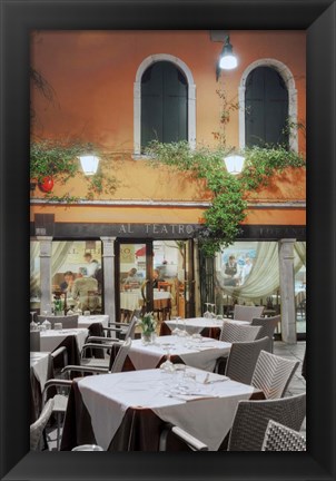 Framed Al Teatro Cafe, Venezia Print