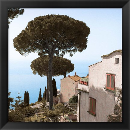 Framed Amalfi Coastal Villas Print