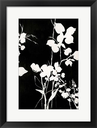 Framed Silhouette Leaves 1 Print