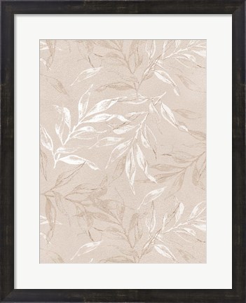 Framed White Leaves 1 Print
