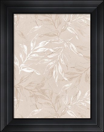 Framed White Leaves 1 Print