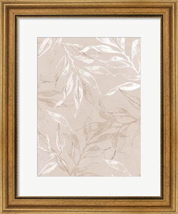 Framed White Leaves 2 Print