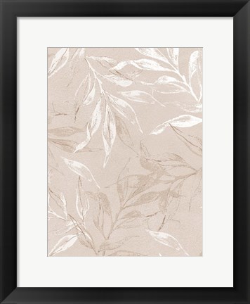 Framed White Leaves 2 Print