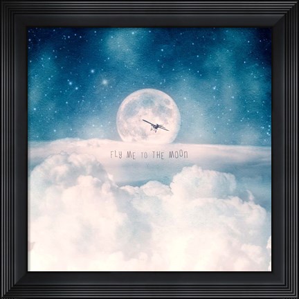 Framed Moonrise Over the Clouds Print