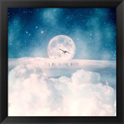 Framed Moonrise Over the Clouds Print