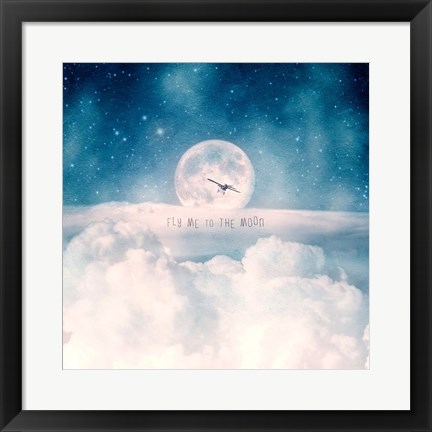 Framed Moonrise Over the Clouds Print