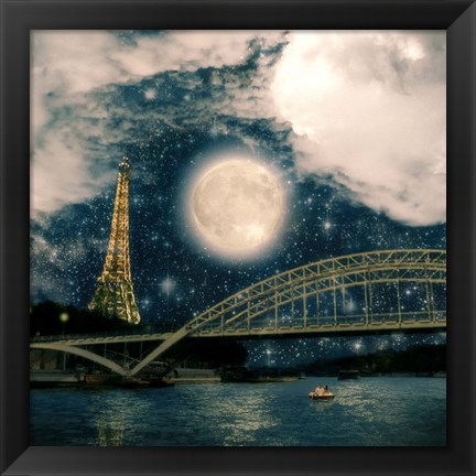 Framed One Starry Night in Paris Print