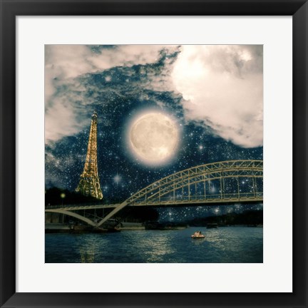 Framed One Starry Night in Paris Print