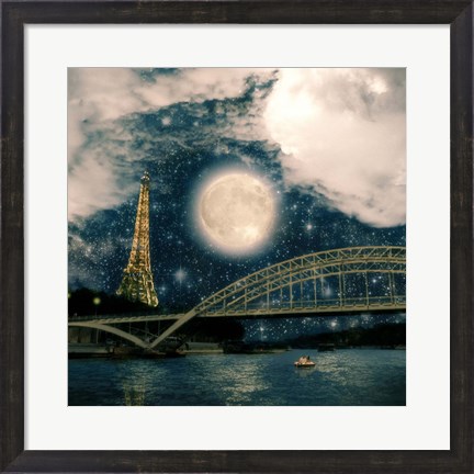 Framed One Starry Night in Paris Print