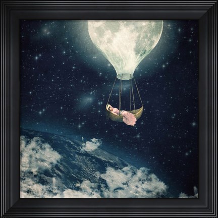 Framed Moon Carries Me Away Print