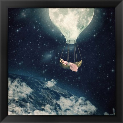 Framed Moon Carries Me Away Print