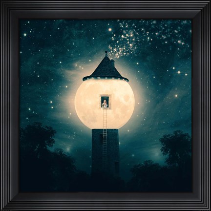 Framed Moon Tower Print