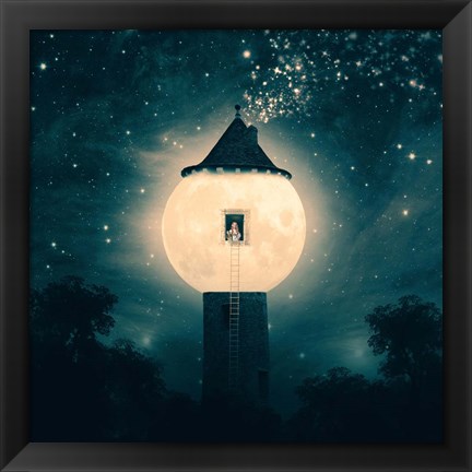 Framed Moon Tower Print