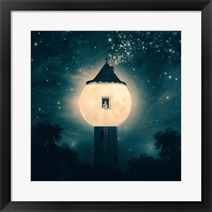 Framed Moon Tower Print