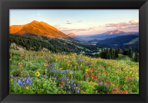 Framed Wildfire Moonrise Print