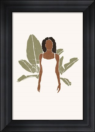 Framed Boho Bird of Paradise Leaves II Print