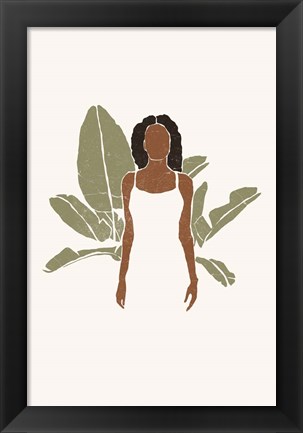 Framed Boho Bird of Paradise Leaves II Print