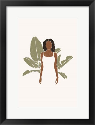 Framed Boho Bird of Paradise Leaves II Print