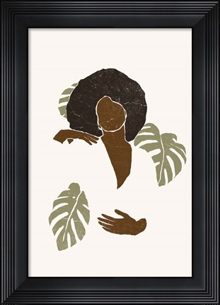 Framed Boho Monstera Leaves II Print