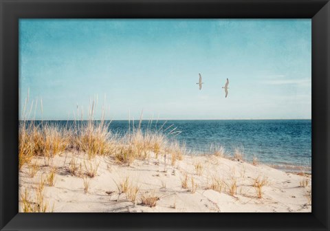 Framed Beach &amp; Gulls Print