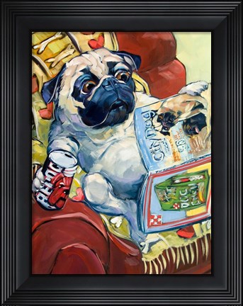 Framed Bark a Lounger Print
