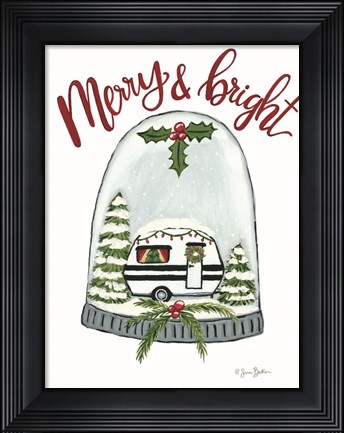 Framed Merry and Bright Camper Print