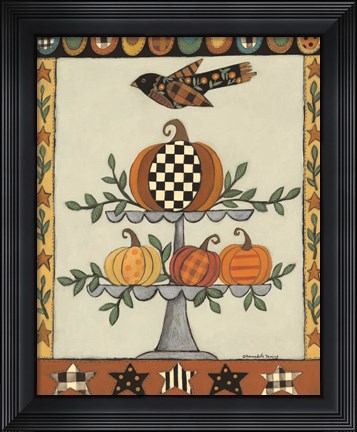 Framed Two Tiered Patterned Pumpkins Print