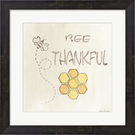 Framed Bee Thankful Print